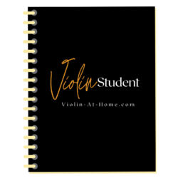 spiral notebook, black glossy cover with gold and with lettering